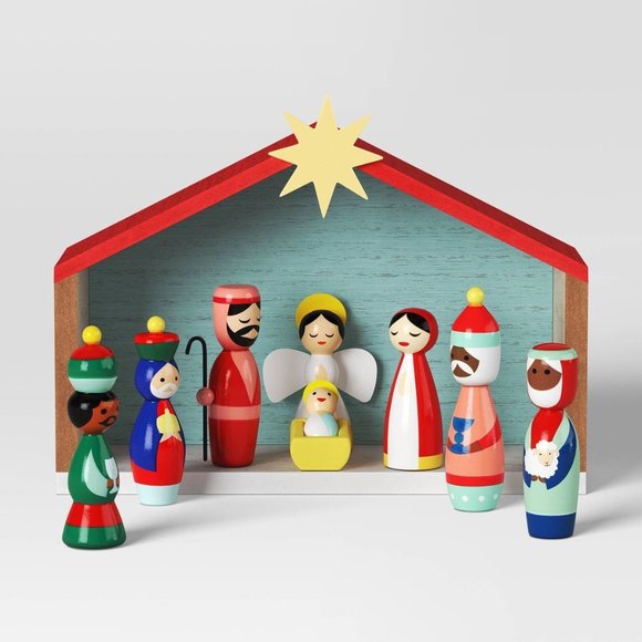 Holiday Target 9pc Wood Christmas Nativity